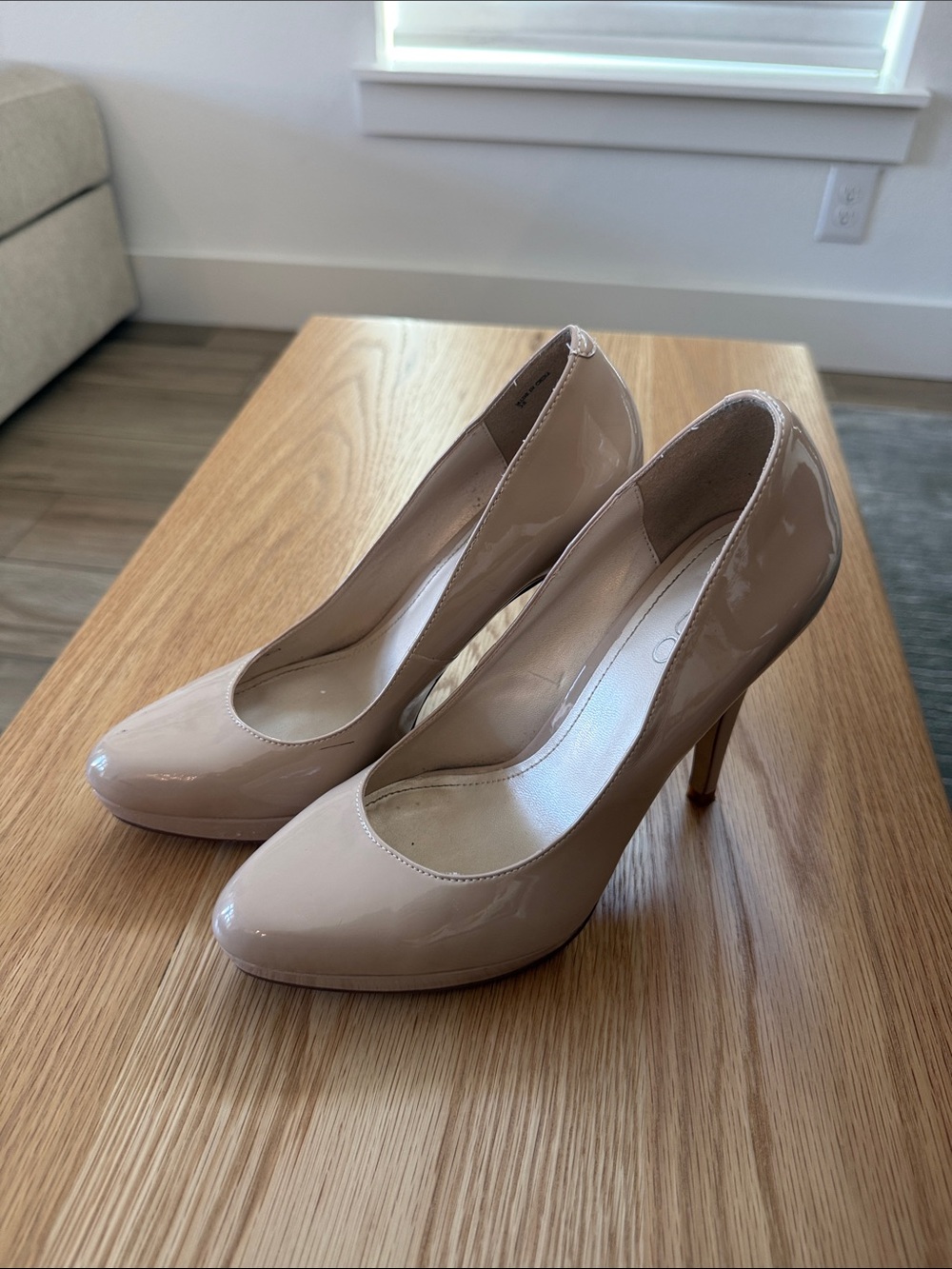 Aldo Beige Patent Stiletto Pumps